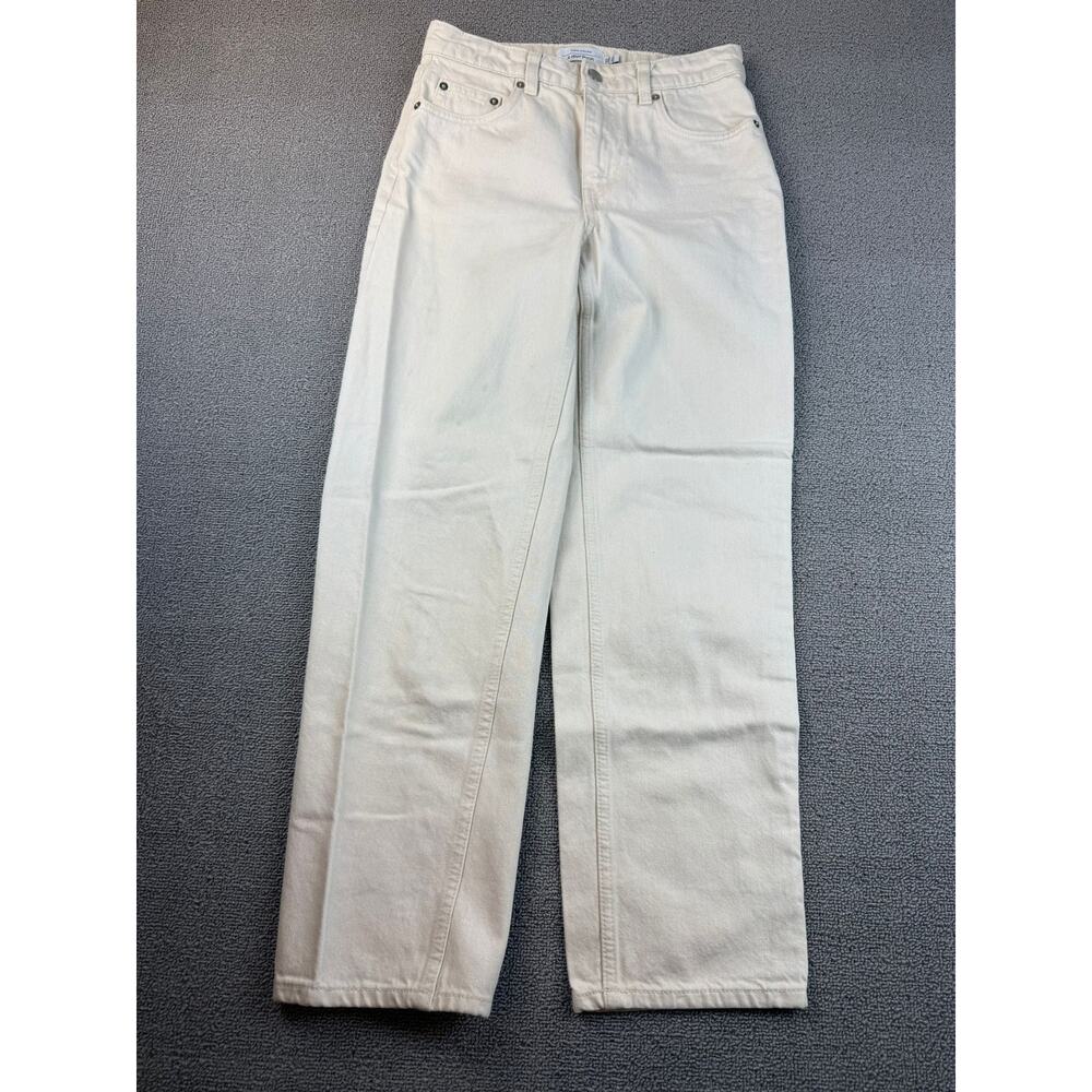 & Other Stories Atelier Women's 26 Off-White Ivory Cropped‎ Straight Denim Jeans
